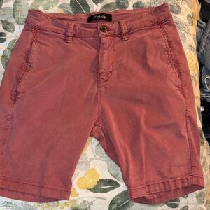 Men's Flat Front Shorts in Brick Red